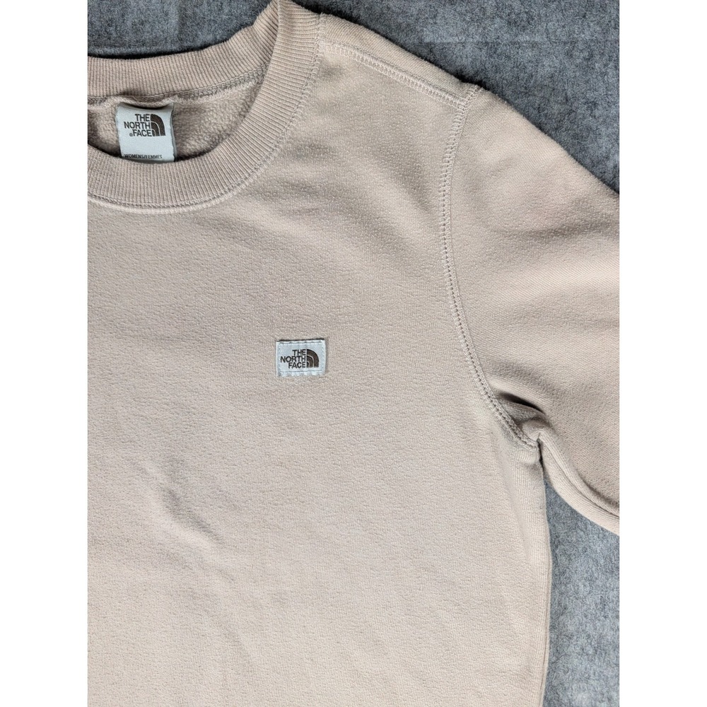 The North Face Womens Heritage Patch Crewneck Sweatshirt Rose Tan Pink 5318 - Picture 5 of 8